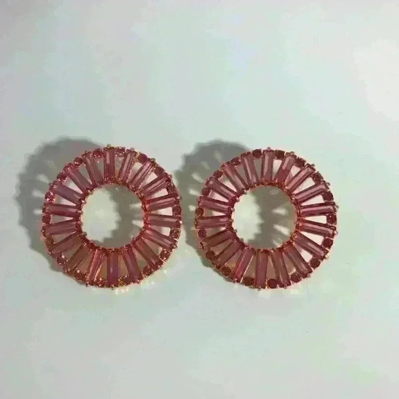 J Crew New bezeled Stone Round Earrings - Picture 3 of 4